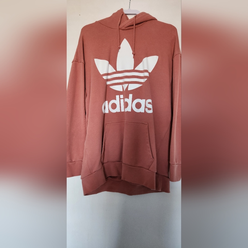 Adidas Men's Oversized Salmon Hoodie with Logo